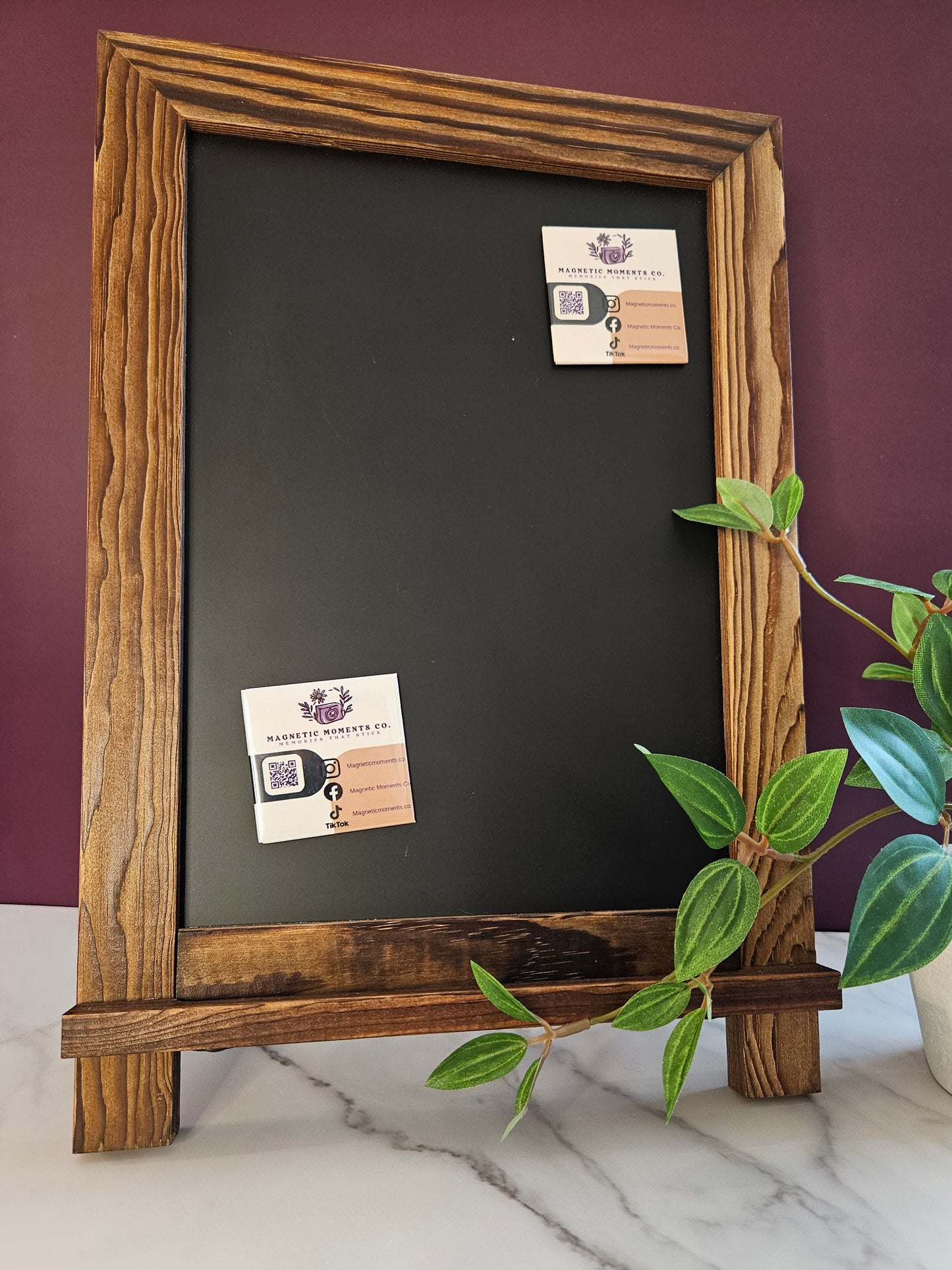 14in x 9.5in Torched Wood Tabletop Magnet Board